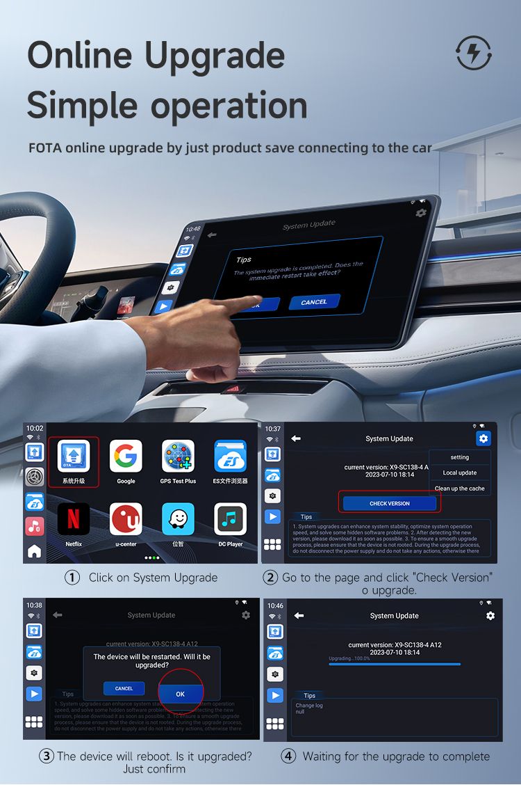 Carlinkit Android 13 TV Box Wireless CarPlay Conectividad sin interrupciones Adaptador de 8 núcleos para entretenimiento en el automóvil