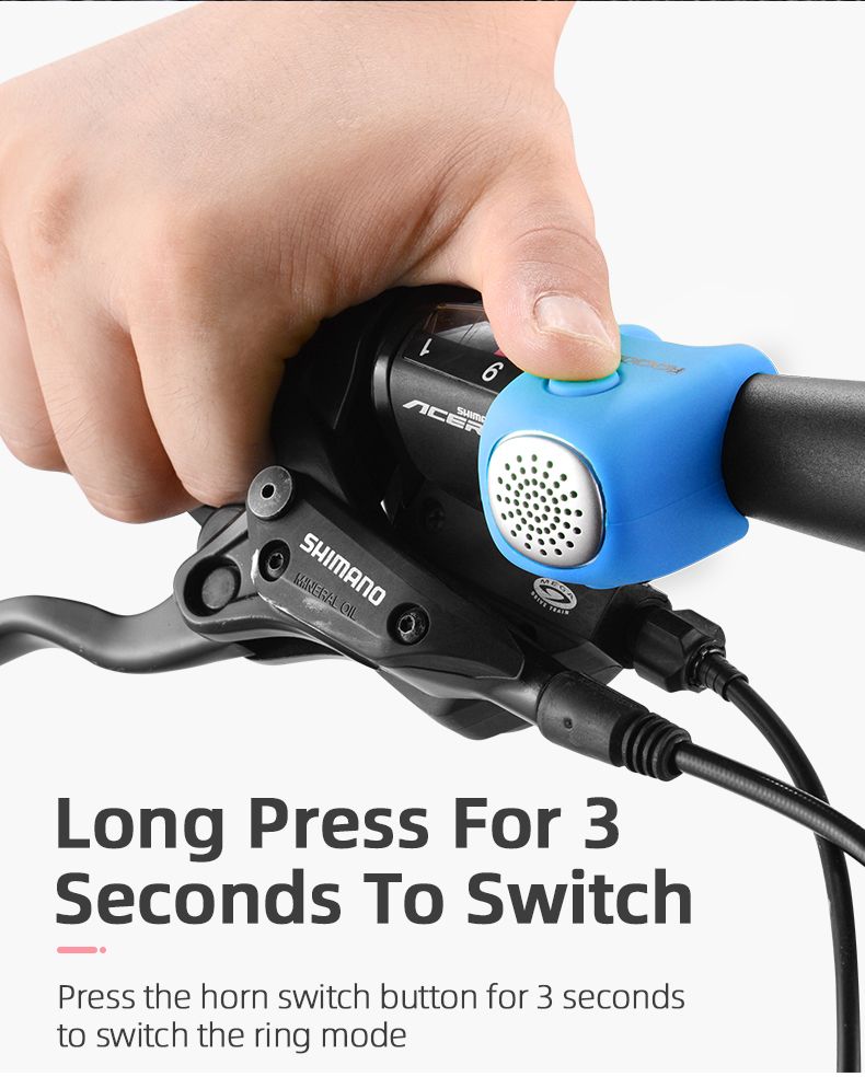 ROCKBROS Timbre Eléctrico para Bicicleta con Bocina de 90 dB, Diseño a Prueba de Lluvia, Accesorio para Manillar de MTB para una Conducción Segura