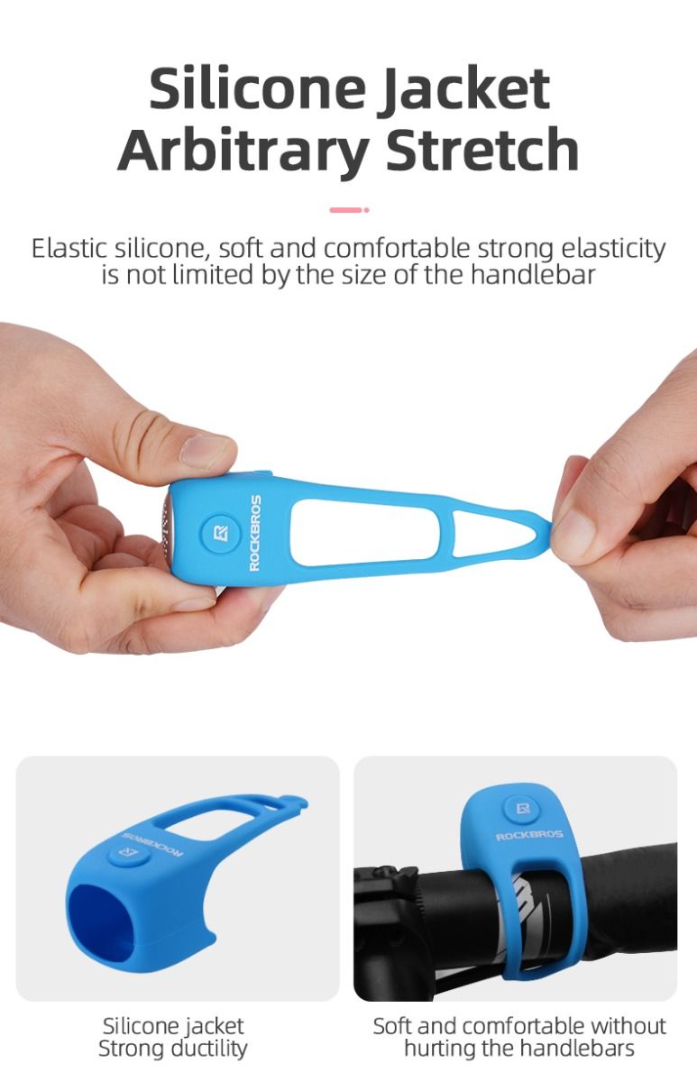 ROCKBROS Timbre Eléctrico para Bicicleta con Bocina de 90 dB, Diseño a Prueba de Lluvia, Accesorio para Manillar de MTB para una Conducción Segura