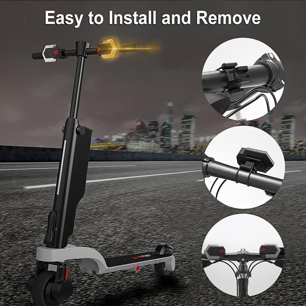 CarryBright CBX4 Luz de señal de giro para bicicleta con bocina, carga USB, impermeable, accesorio de seguridad para ciclismo