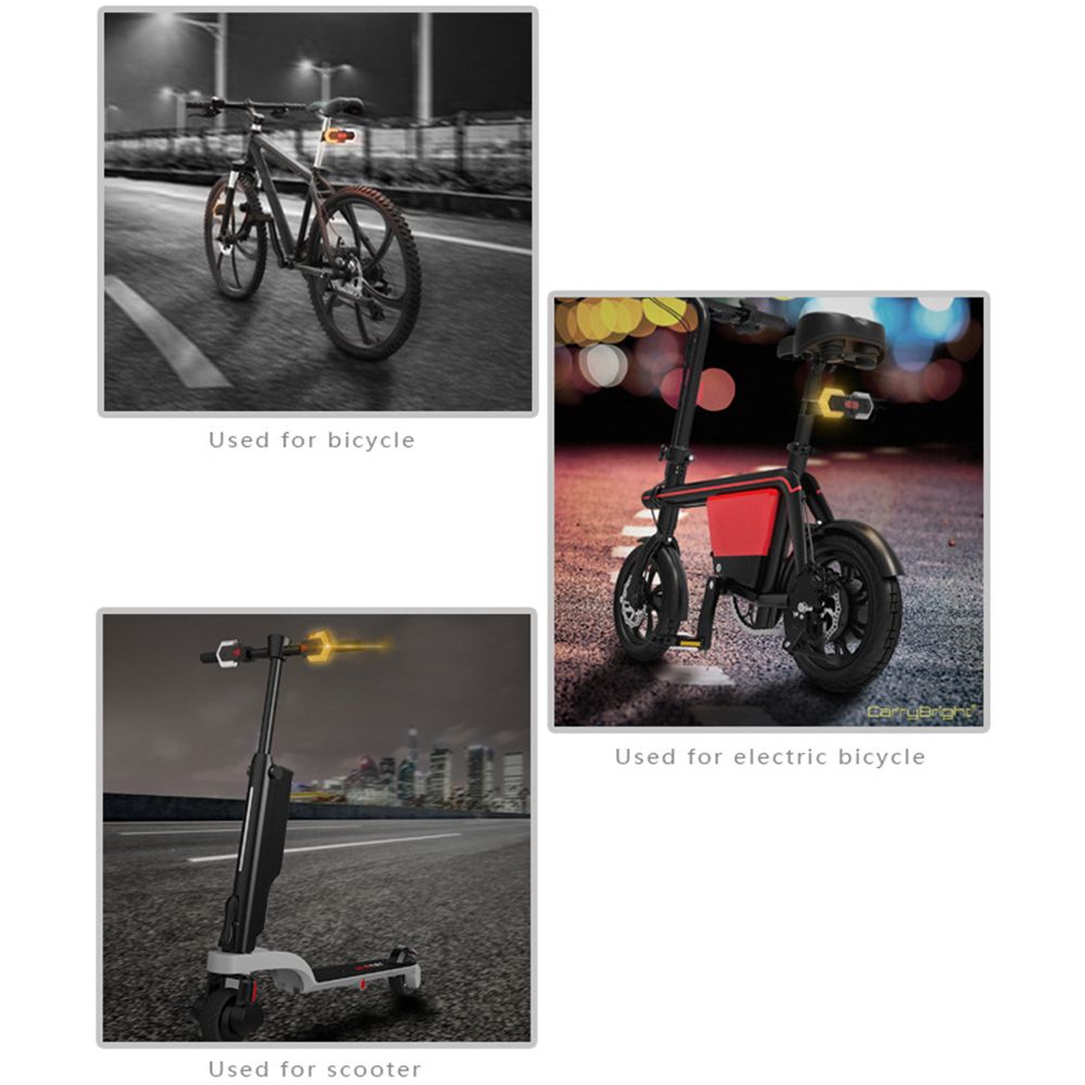 CarryBright CBX4 Luz de señal de giro para bicicleta con bocina, carga USB, impermeable, accesorio de seguridad para ciclismo