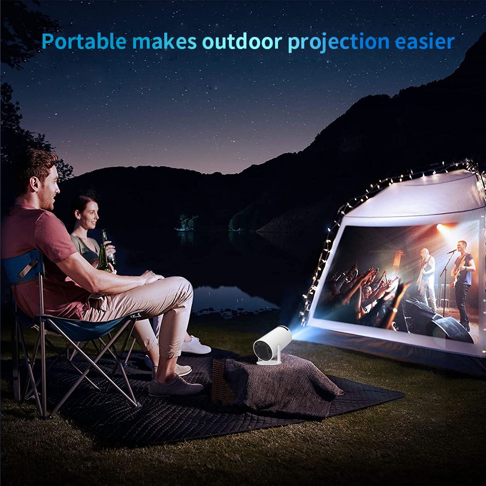 HY300 Proyector Android Inteligente Portátil 1280x720P Full HD WiFi 6 Cine en Casa Versátil Noche de Películas