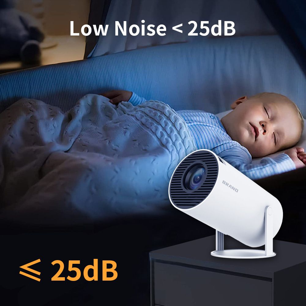 HY300 Proyector Android Inteligente Portátil 1280x720P Full HD WiFi 6 Cine en Casa Versátil Noche de Películas