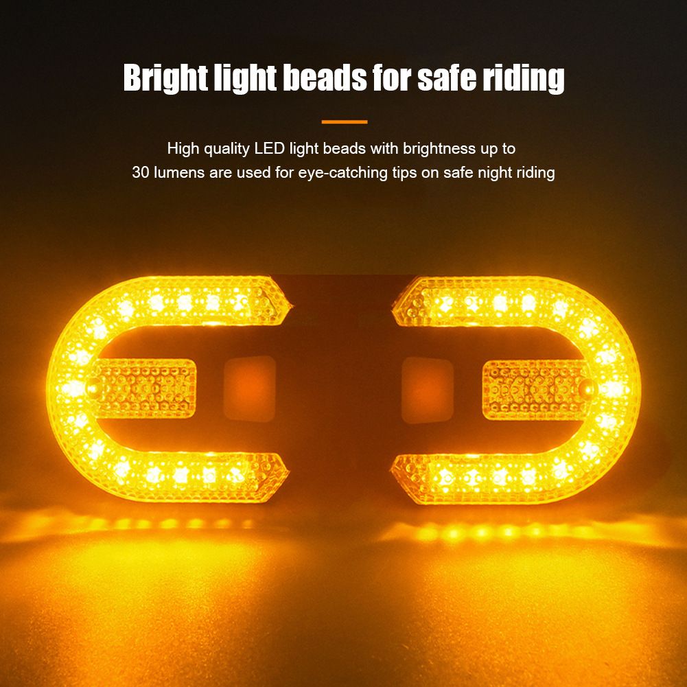 Luz trasera recargable por USB con señal de giro para bicicleta, lámpara LED, accesorio de seguridad para la visibilidad del ciclista