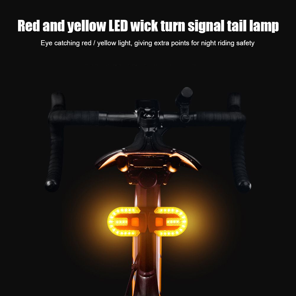 Luz trasera recargable por USB con señal de giro para bicicleta, lámpara LED, accesorio de seguridad para la visibilidad del ciclista