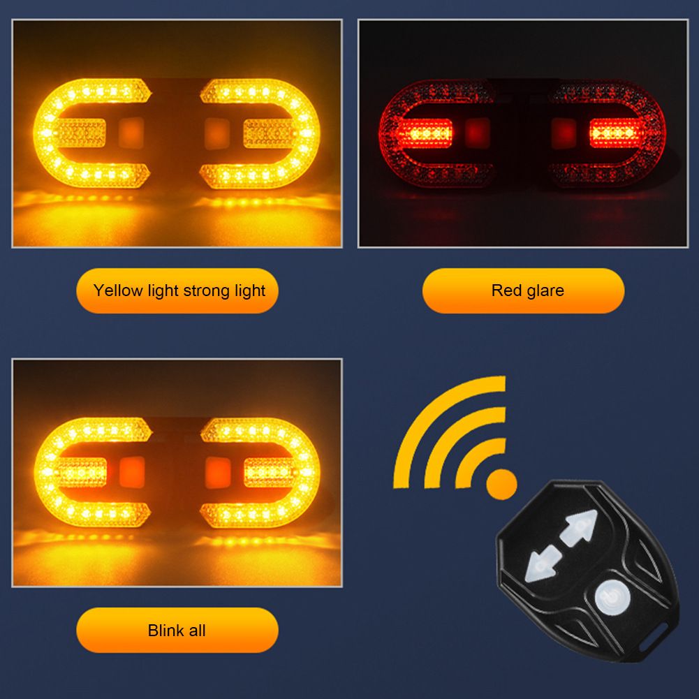 Luz trasera recargable por USB con señal de giro para bicicleta, lámpara LED, accesorio de seguridad para la visibilidad del ciclista