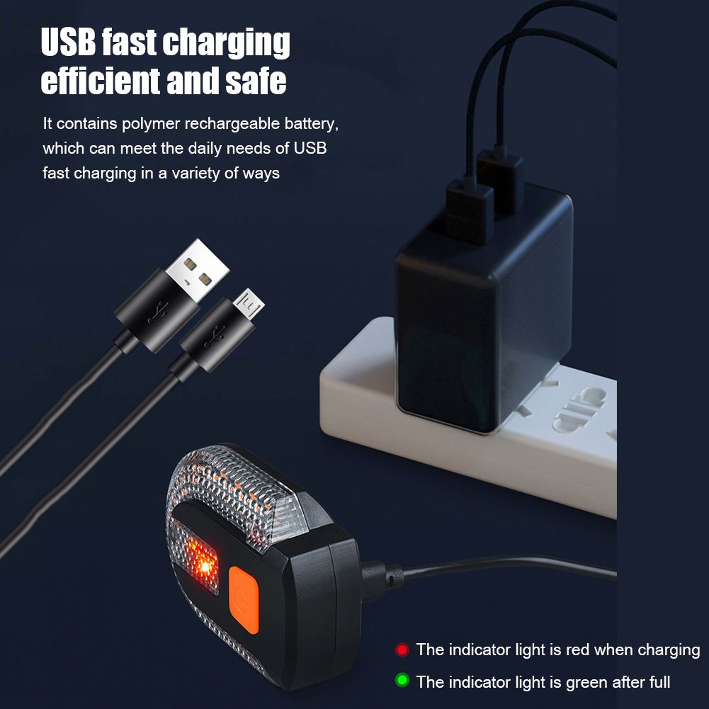 Luz trasera recargable por USB con señal de giro para bicicleta, lámpara LED, accesorio de seguridad para la visibilidad del ciclista