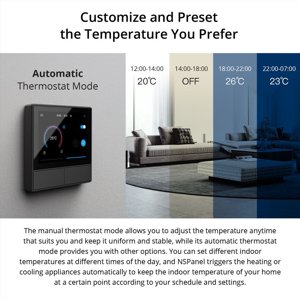 SONOFF NSPanel Interruptor Inteligente de Escena WiFi Control Todo-en-Uno con Pantalla Táctil para Automatización del Hogar Inteligente