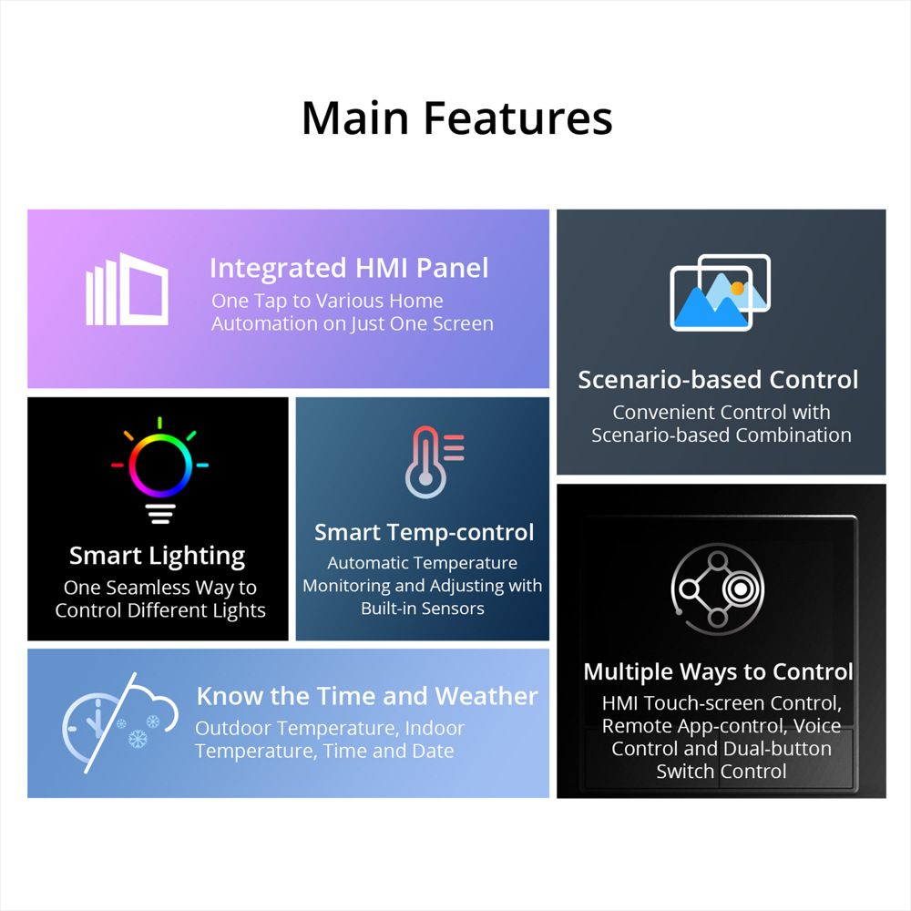 SONOFF NSPanel Interruptor Inteligente de Escena WiFi Control Todo-en-Uno con Pantalla Táctil para Automatización del Hogar Inteligente