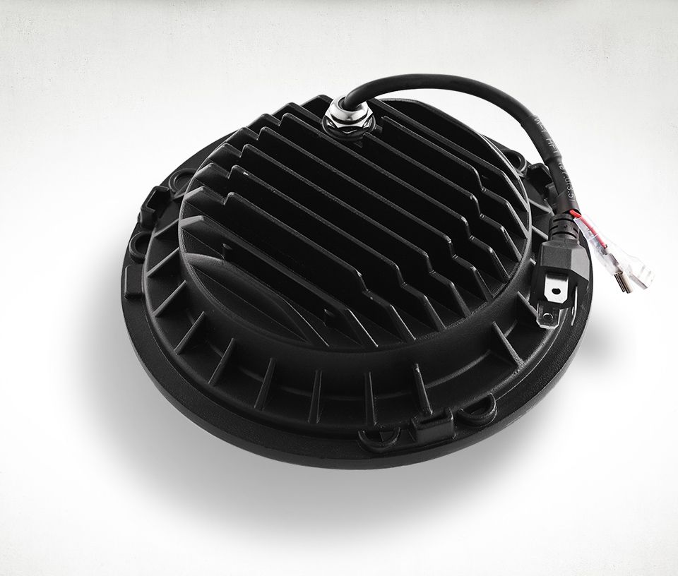 Farola LED de 7 pulgadas para motocicleta, compatible con Jeep Wrangler Lada Niva 4x4, luz amarilla/blanca brillante con diseño de ojo de ángel y resistente a la intemperie