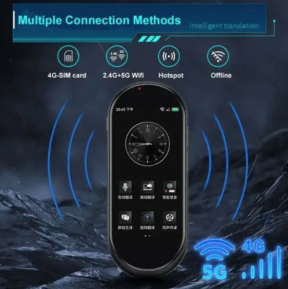 Traductor de Voz A10 con Pantalla HD de 4.1 pulgadas, Compañero de Viaje Multilingüe con Traducción Fluida en Tiempo Real y Sin Conexión