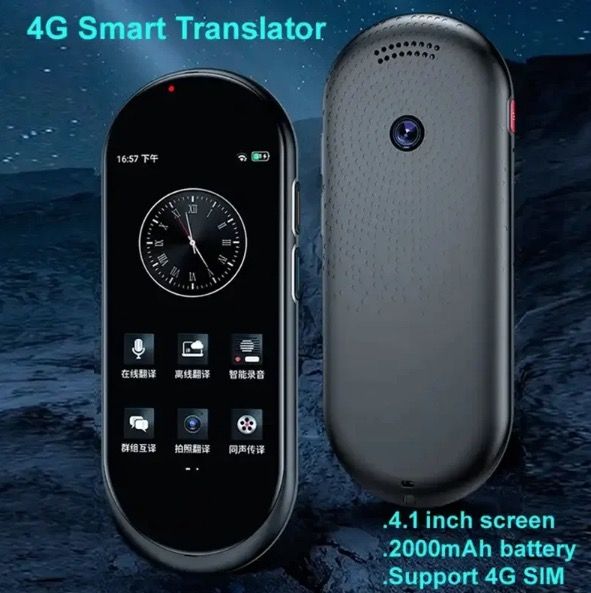 Traductor de Voz A10 con Pantalla HD de 4.1 pulgadas, Compañero de Viaje Multilingüe con Traducción Fluida en Tiempo Real y Sin Conexión