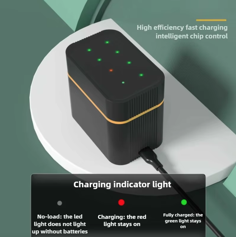 Pilas AA Recargables Litio 1.5V 3000mWh con Cargador, Larga Duración para Dispositivos de Alto Consumo
