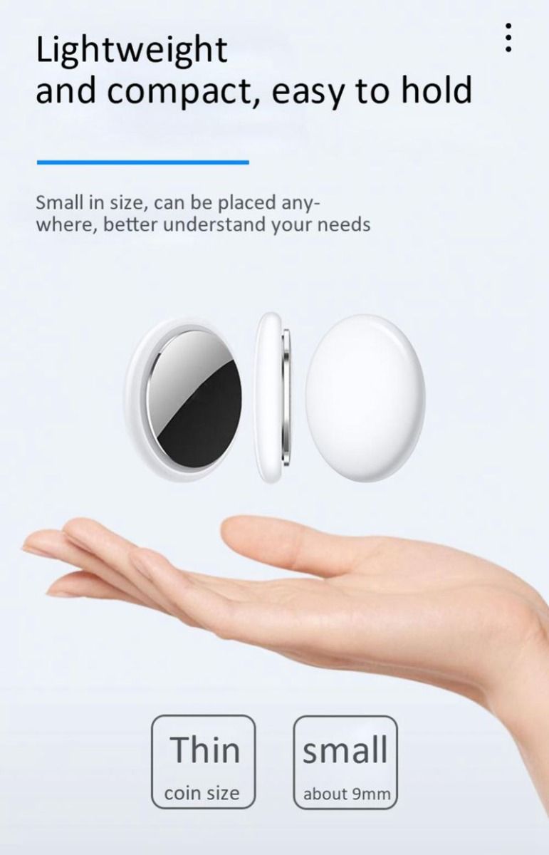 Rastreador GPS Mini Bluetooth 4.0 Localizador Inteligente Dispositivo Antipérdida Ligero para Llaves, Mascotas, Niños - Ubicación en Tiempo Real