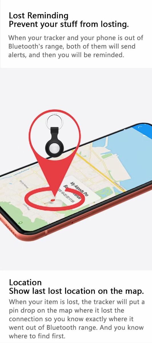 Rastreador GPS Mini Bluetooth 4.0 Localizador Inteligente Dispositivo Antipérdida Ligero para Llaves, Mascotas, Niños - Ubicación en Tiempo Real
