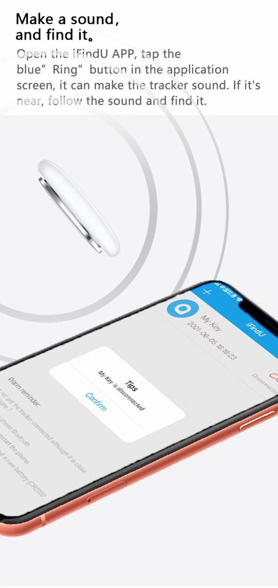 Rastreador GPS Mini Bluetooth 4.0 Localizador Inteligente Dispositivo Antipérdida Ligero para Llaves, Mascotas, Niños - Ubicación en Tiempo Real