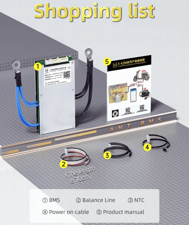 BMS inteligente ANT Smart 4S-24S 40A Lifepo4/Li-ion. Bluetooth. Protección de Batería E-bike.