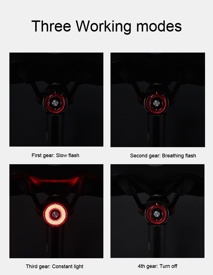ANTUSI Q5 Luz Trasera Inteligente para Bicicleta con Sensor de Frenado, Luz LED para Ciclismo, Impermeable IPx6, Perfecta para Desplazamientos Urbanos