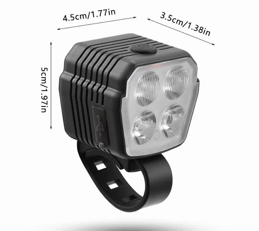 Bocina y Faro para Bicicleta 2 en 1 Luces Cerca y Lejos para Bici MTB 2/4 Lámparas Control por Cable con Cuentas Accesorios de Bicicleta