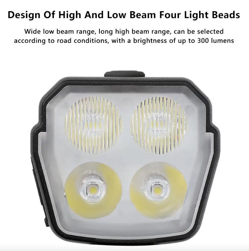 Bocina y Faro para Bicicleta 2 en 1 Luces Cerca y Lejos para Bici MTB 2/4 Lámparas Control por Cable con Cuentas Accesorios de Bicicleta