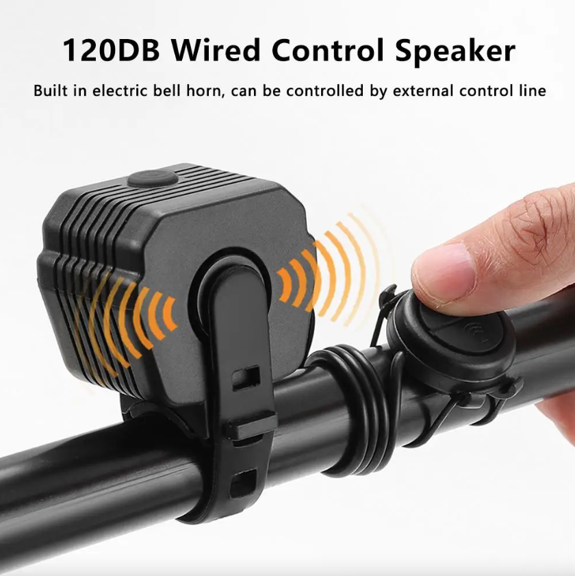 Bocina y Faro para Bicicleta 2 en 1 Luces Cerca y Lejos para Bici MTB 2/4 Lámparas Control por Cable con Cuentas Accesorios de Bicicleta