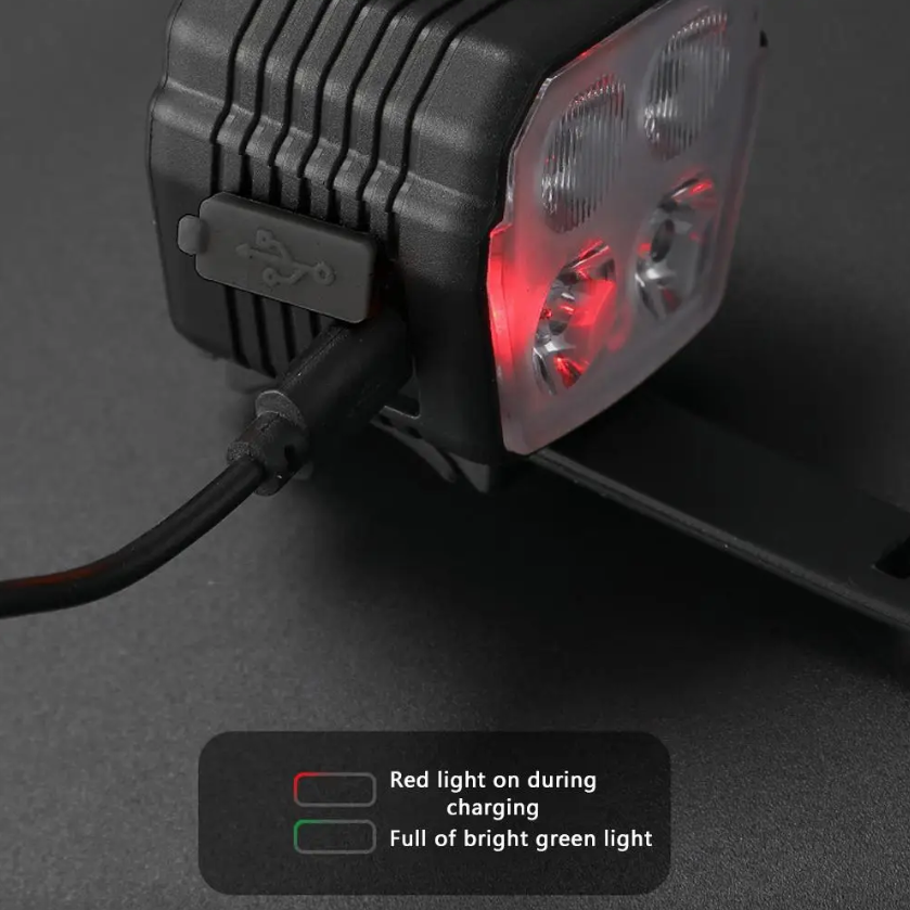 Bocina y Faro para Bicicleta 2 en 1 Luces Cerca y Lejos para Bici MTB 2/4 Lámparas Control por Cable con Cuentas Accesorios de Bicicleta