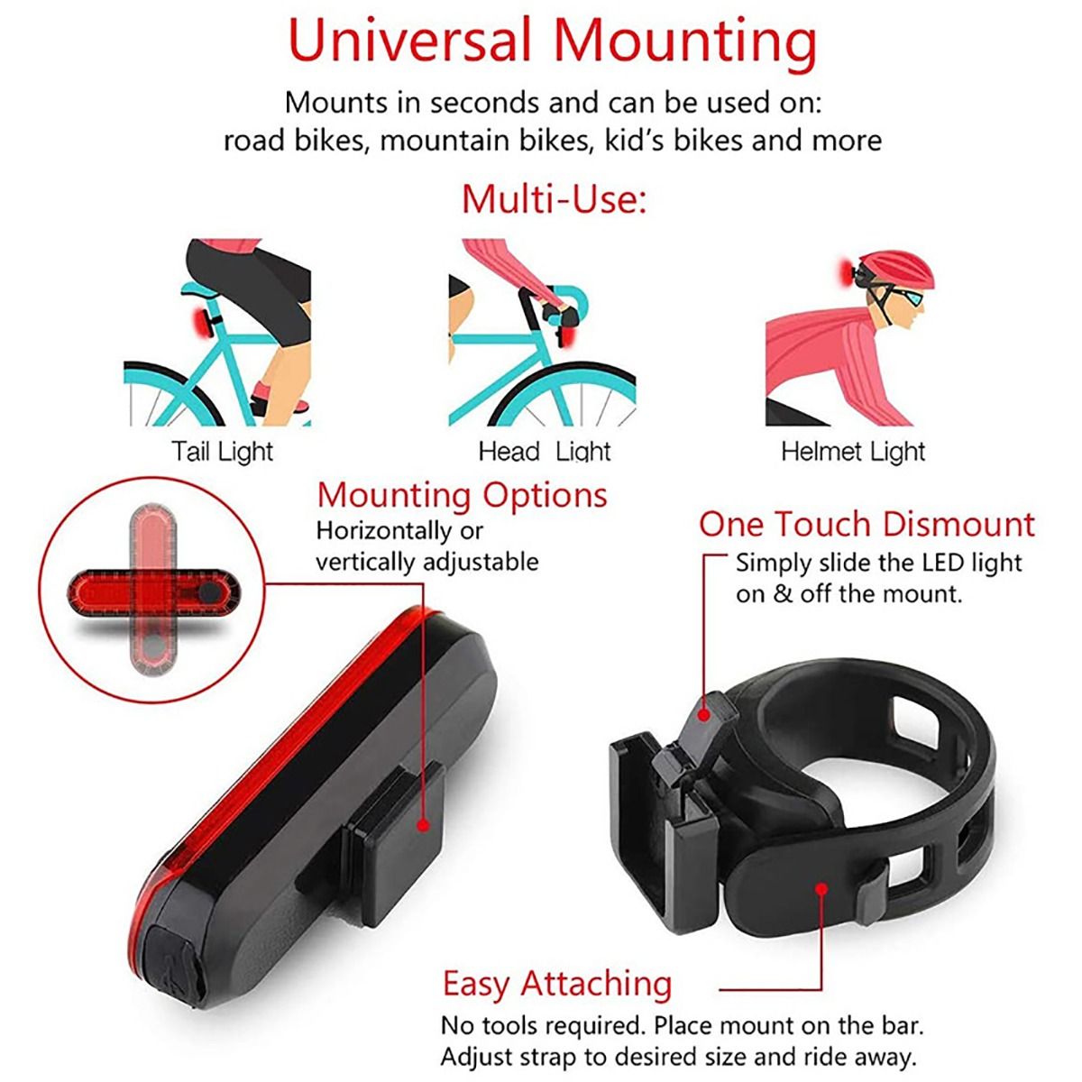 Luz trasera de bicicleta recargable por USB, ultra brillante, con tecnología LED y diseño compacto para seguridad en ciclismo
