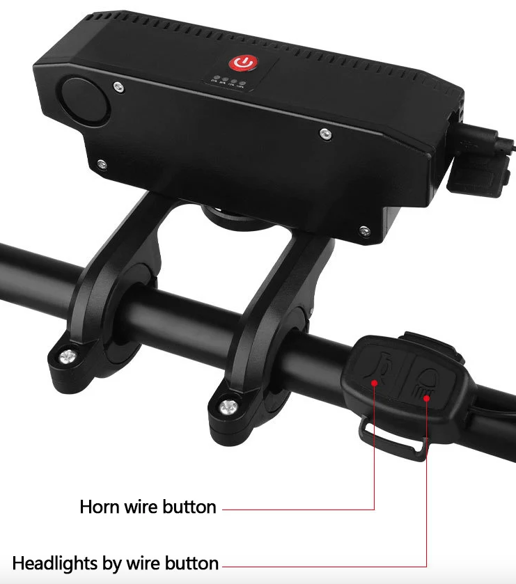 Luz delantera de bicicleta recargable por USB con bocina de ciclismo de 120 dB, diseño impermeable para ciclistas urbanos
