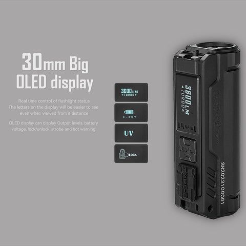IMALENT BL50 3600 lúmenes Linterna EDC compacta recargable por USB-C con pantalla OLED para aventuras al aire libre
