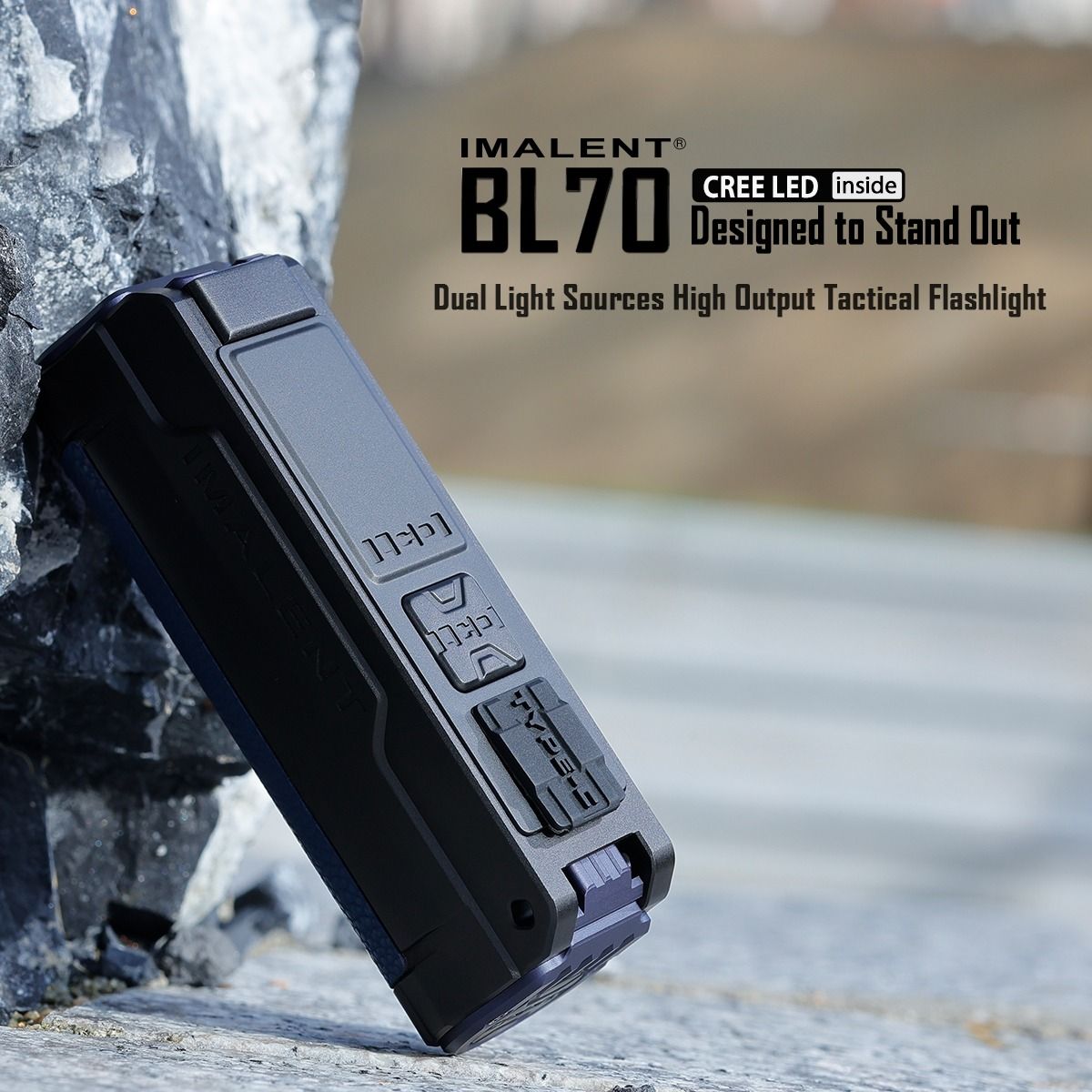 IMALENT BL70 Linterna LED EDC 6000 Lúmenes, USB-C Recargable, Pantalla OLED, Iluminación Portátil para Aventura.