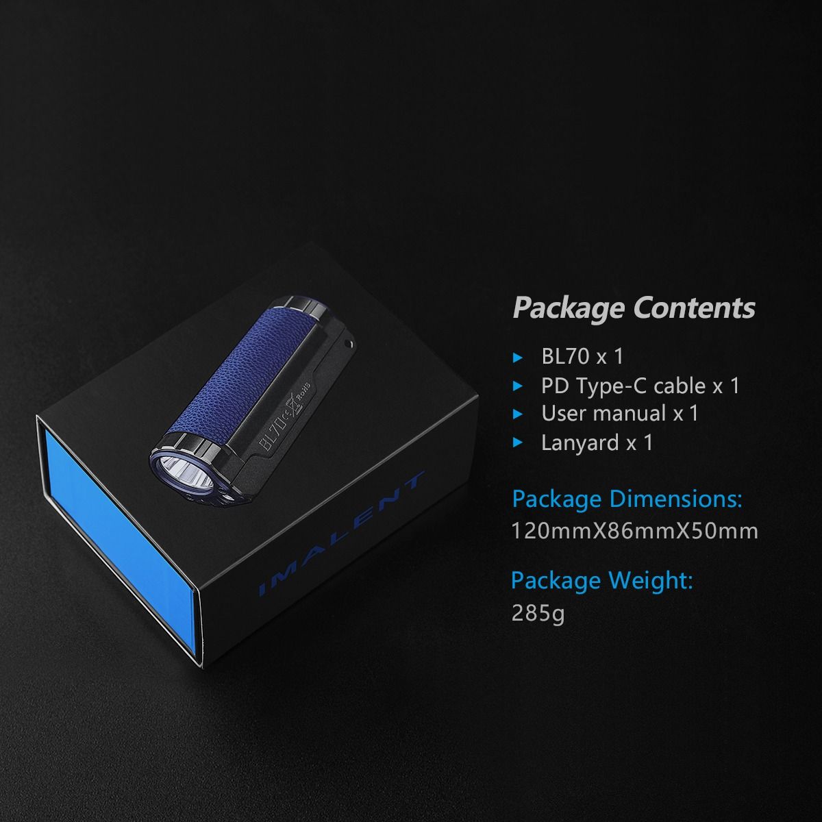 IMALENT BL70 Linterna LED EDC 6000 Lúmenes, USB-C Recargable, Pantalla OLED, Iluminación Portátil para Aventura.