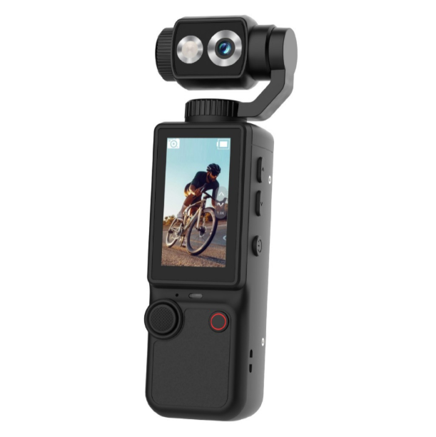 Vlogging Camera with 180° Rotating Lens, 4K, WiFi, for Motorcycle