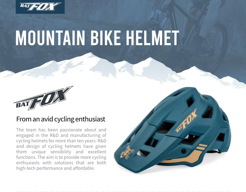 BATFOX Casco de bicicleta de montaña Tecnología In-Mold ligera Tamaño ajustable para adultos y jóvenes