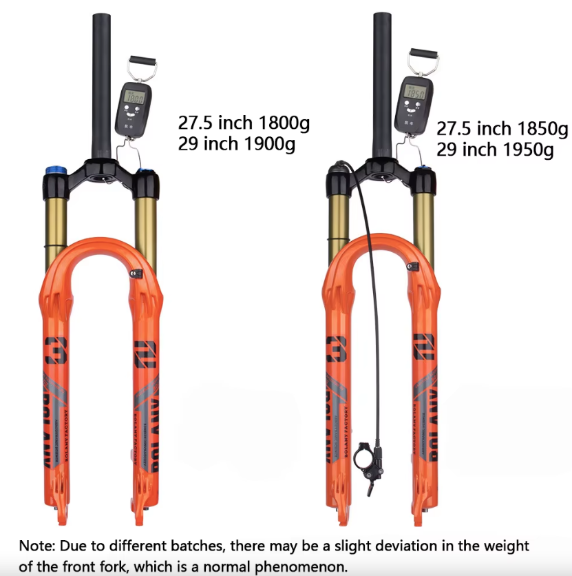 Horquilla de bicicleta de montaña Bolany de 27.5 o 29 pulgadas, suspensión neumática de alto rendimiento que absorbe los impactos para entusiastas del MTB.