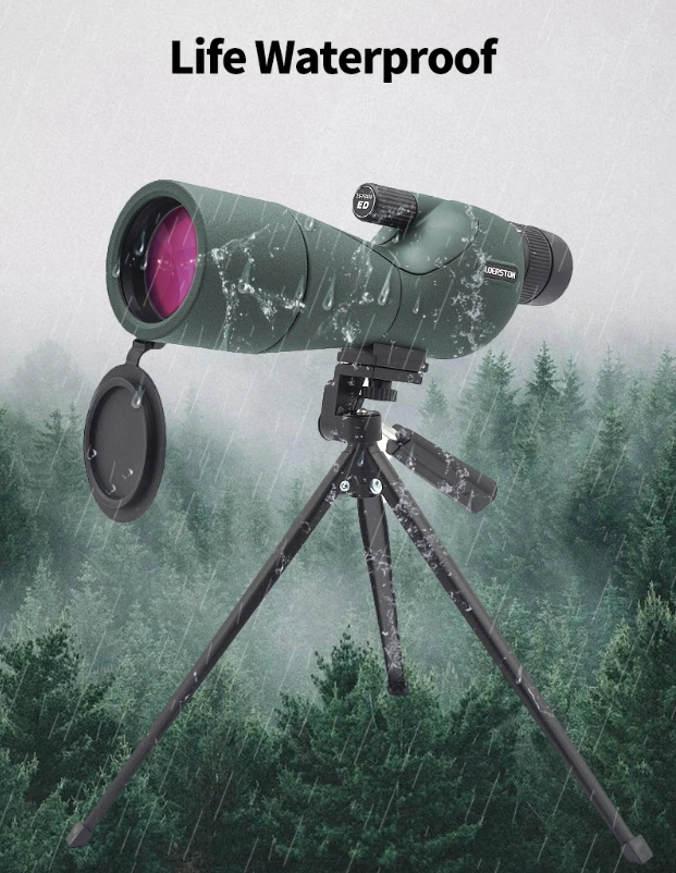 25-75x60 Zoom Spotting Scope con Lente ED, Monocular Potente con Prisma Bak4, Telescopio para Camping al Aire Libre y Observación de Aves