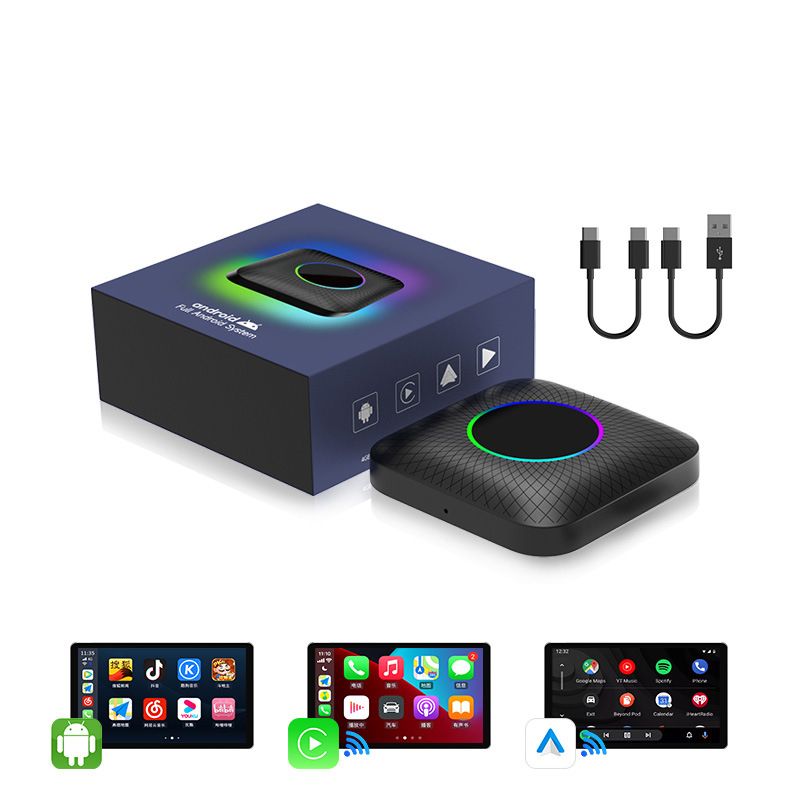 CarlinKit Smart TV Box con Android 13 Cable a Inalámbrico CarPlay Ai Box YouTube Netflix Qualcomm 8 Núcleos