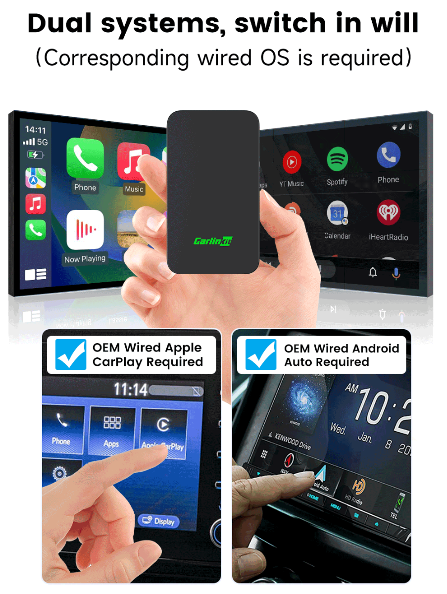 CarlinKit 2air 5.0 Adaptador Inalámbrico CarPlay Android Auto Integración sin fisuras Compatibilidad multiplataforma