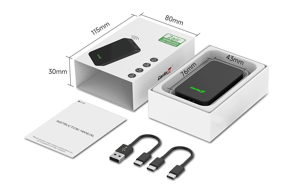 CarlinKit 2air 5.0 Adaptador Inalámbrico CarPlay Android Auto Integración sin fisuras Compatibilidad multiplataforma