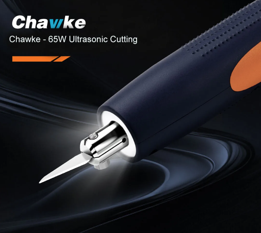 Cuchillo de corte ultrasónico de 65 W con hoja de acero al carbono para corte preciso de impresión 3D y costura en la industria textil.