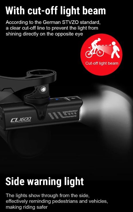 TOWILD CL1600 luz bicicleta 1600LM impermeable USB recargable control remoto ciclismo nocturno alta luminosidad