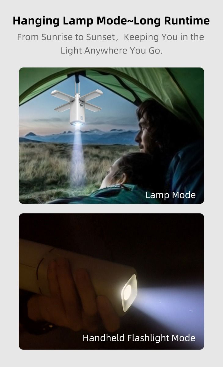 Klarus CL2 750 Lumen Lámpara de Camping de Plegado Libre Portátil, Versátil y Cuidadosa con los Ojos con 7 Modos de Luz