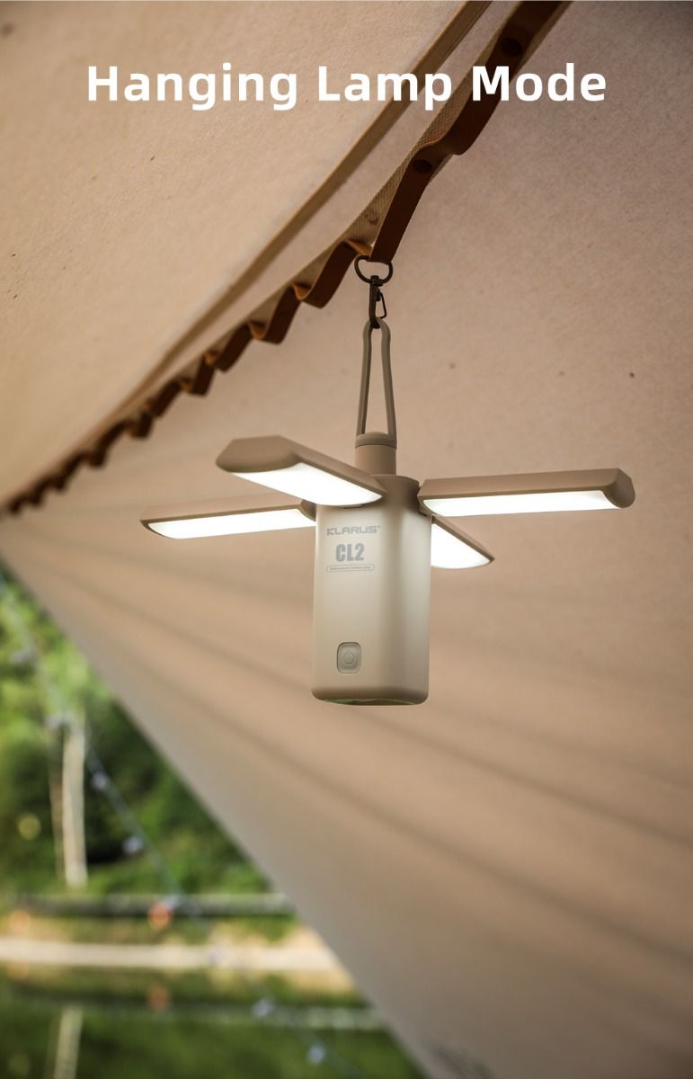 Klarus CL2 750 Lumen Lámpara de Camping de Plegado Libre Portátil, Versátil y Cuidadosa con los Ojos con 7 Modos de Luz