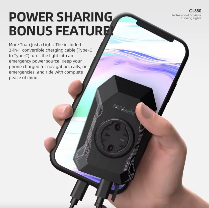 CYCLAMI CL350 Luz para Bicicleta Faro Delantero de Ciclismo 4000mAh Carga Tipo C