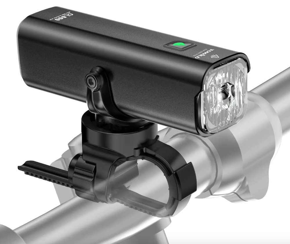TOWILD CL600 Luz para bicicleta recargable por USB, faro delantero con alto brillo de lúmenes, diseño resistente al agua, 2000mAh