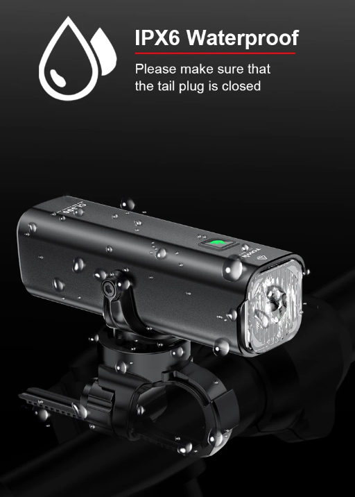 TOWILD CL600 Luz para bicicleta recargable por USB, faro delantero con alto brillo de lúmenes, diseño resistente al agua, 2000mAh