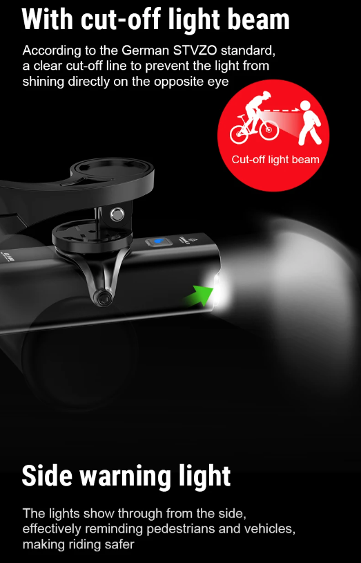 TOWILD CL600 Luz para bicicleta recargable por USB, faro delantero con alto brillo de lúmenes, diseño resistente al agua, 2000mAh