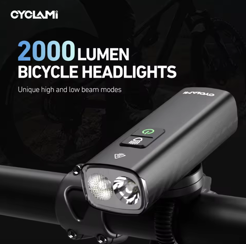 CYCLAMI Faro de Bicicleta BR2000 Luz Delantera Tipo-C MTB Lámpara de Carretera de Alto Brillo Manillar Luces de Ciclismo