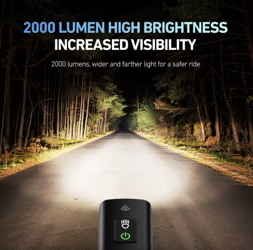 CYCLAMI Faro de Bicicleta BR2000 Luz Delantera Tipo-C MTB Lámpara de Carretera de Alto Brillo Manillar Luces de Ciclismo