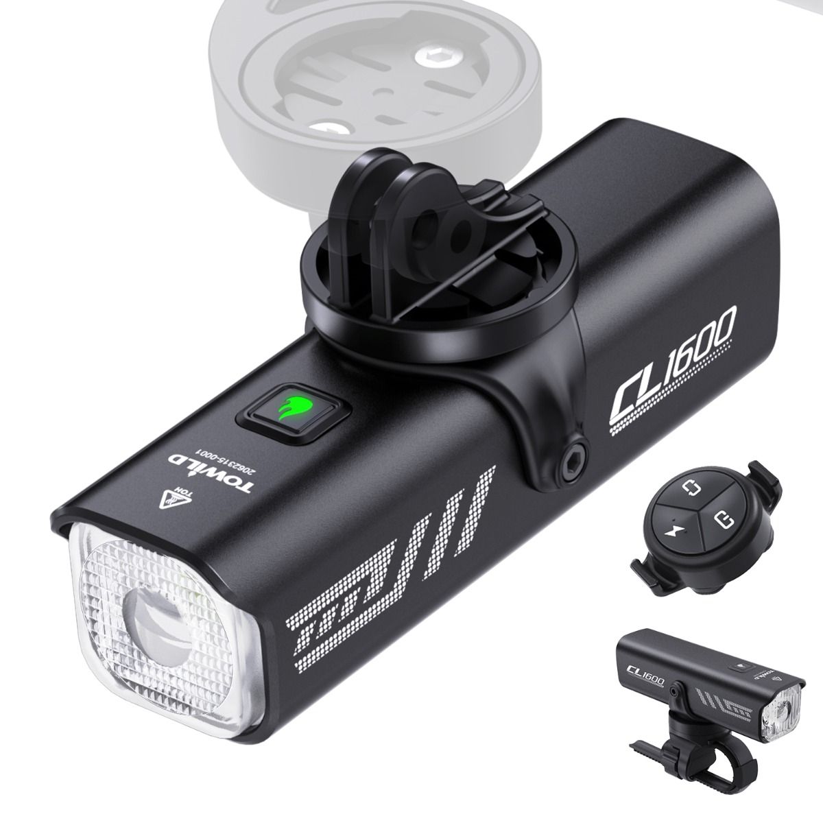 TOWILD CL1600 luz bicicleta 1600LM impermeable USB recargable control remoto ciclismo nocturno alta luminosidad