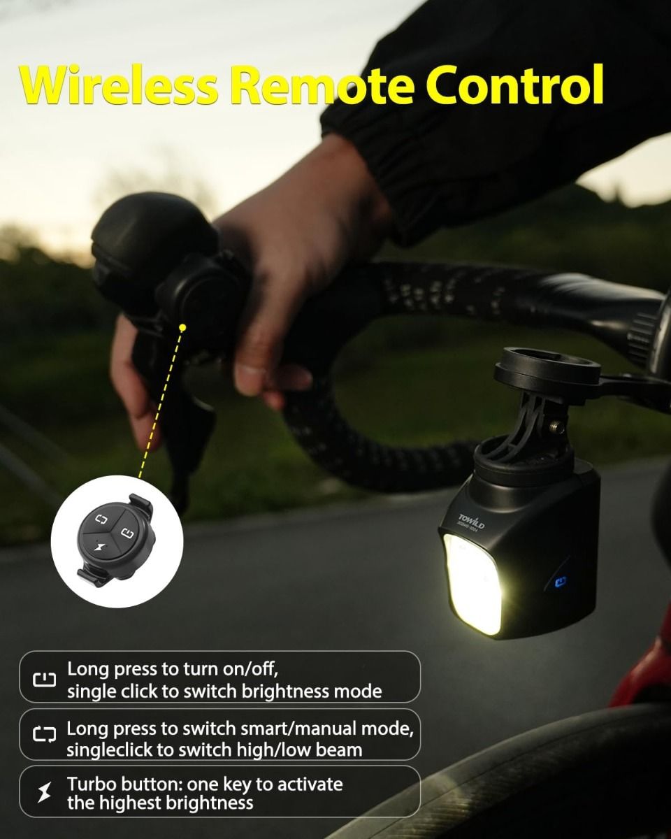 TOWILD DLite 1700 USB Recargable Luz de Bicicleta 1900 Lúmenes Faro Impermeable Ciclismo DL1700 Luces de Bicicleta